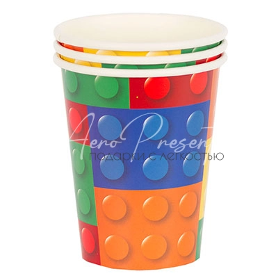 Стакан бум Конструктор 250мл 6шт