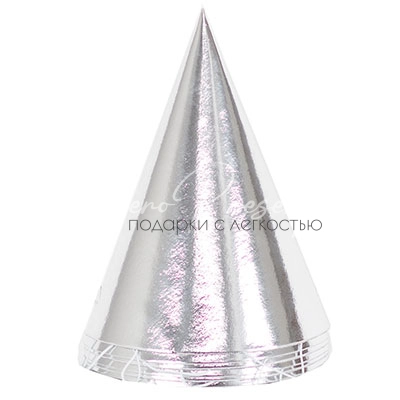 Колпак фольгированный серебряный 6шт