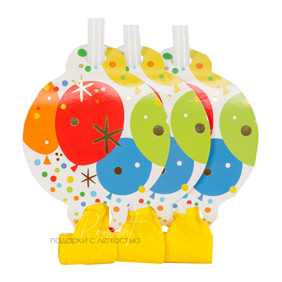 Язык-гудок с карт Шары Конфетти 6шт