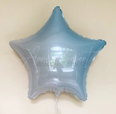 Голубой градиент, фольгированная звезда