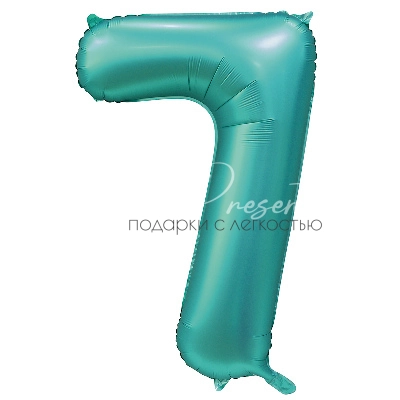 Фольгированная цифра, мятный сатин, 7