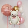 Набор шаров новорожденной девочке "Северный мишка"