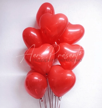 15 гелиевых красных сердец 15 гелиевых красных сердец