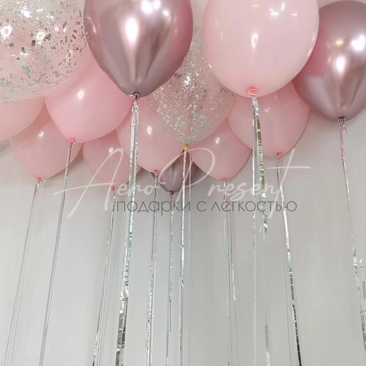 Розово-Серебристый микс