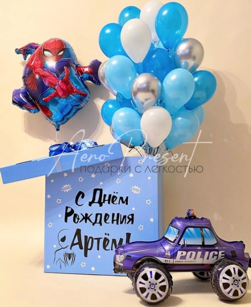 Коробка сюрприз "Человек паук и полиция"