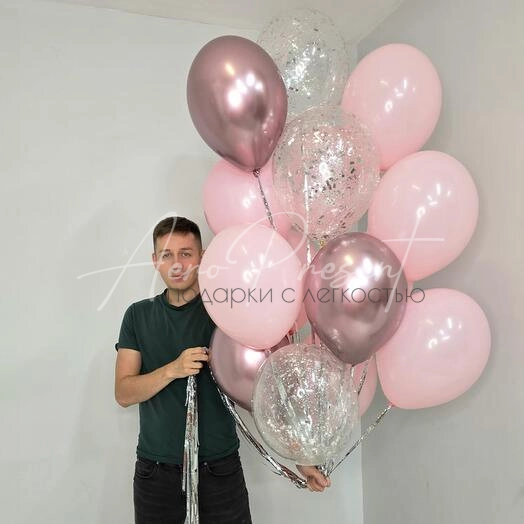 Розово-Серебристый микс