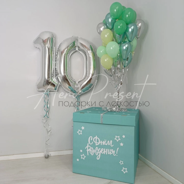 Коробка сюрприз "Серебристо Мятная"