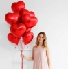 10 фольгированных красных сердец