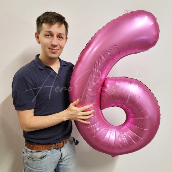 Цифра розовый сатин