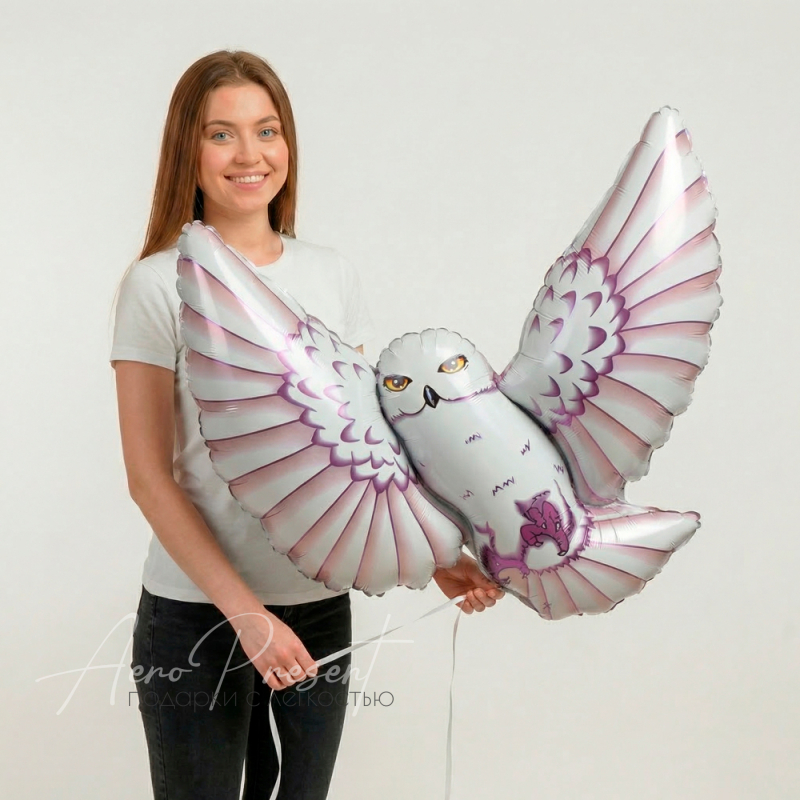 Сова Букля, фольгированный шар