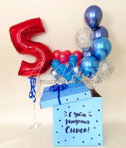 Коробка сюрприз "Сине Красная"