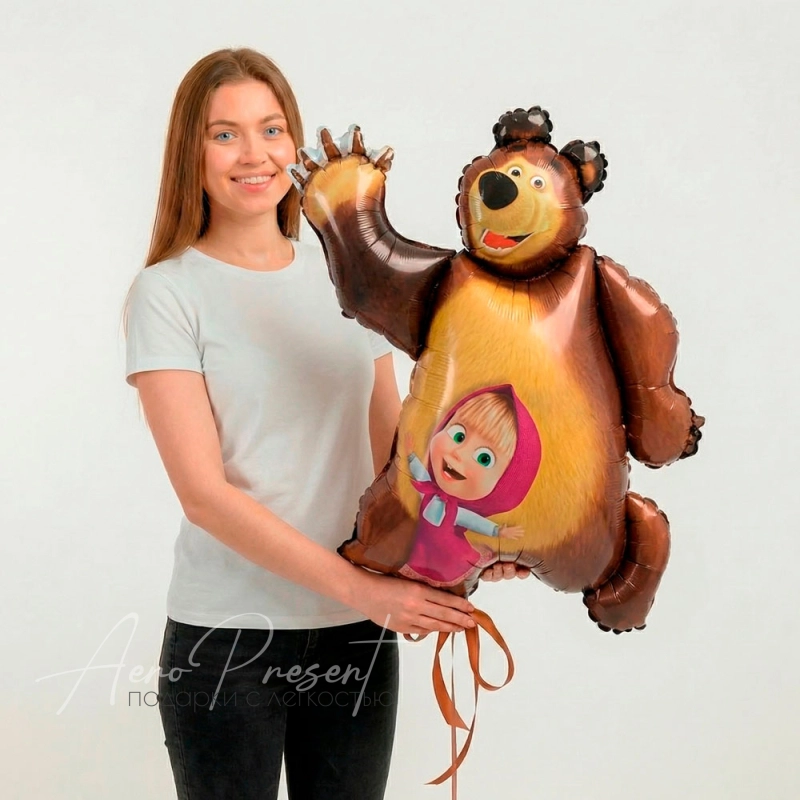 Фольгированный шар фигура "Маша и Медведь"