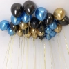 Микс шаров черный, синий, золотой хром