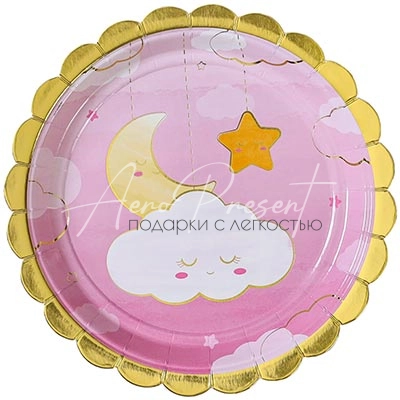 Тарелка Детские Грезы розов 17см 6шт