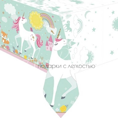 Скатерть п/э Единорог Нежный 1,4х2,4м