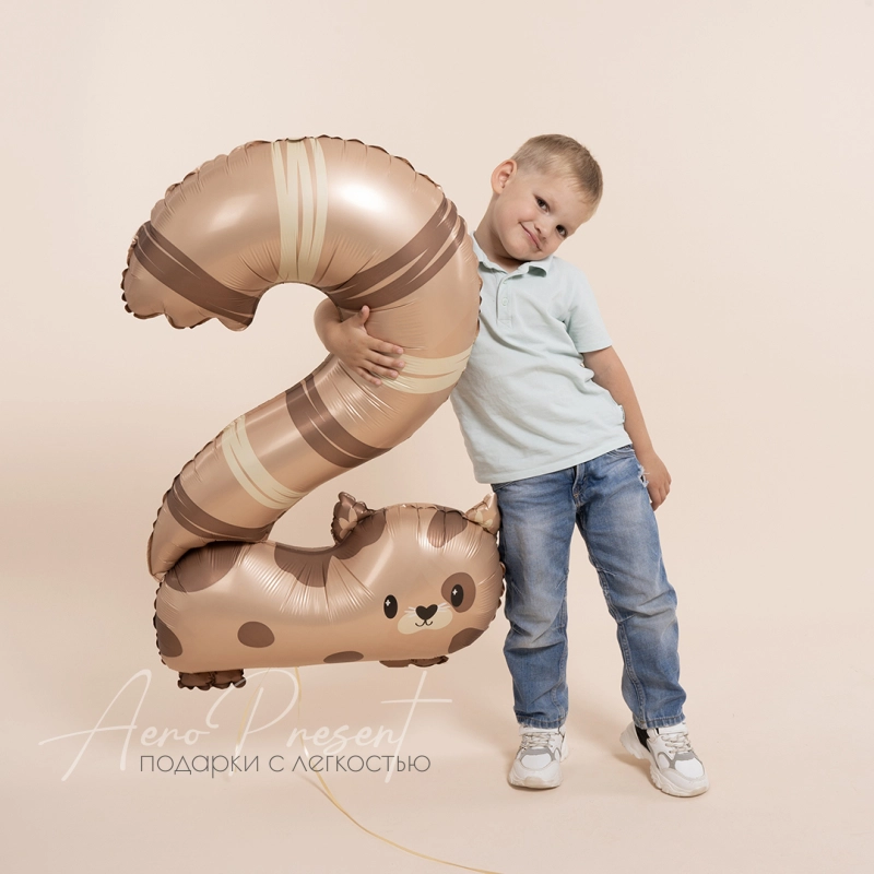 Цифра "2" Веселые животные, Котик