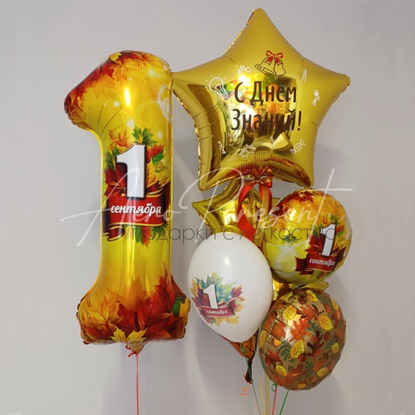 Набор шаров на день знаний с цифрой и звездой