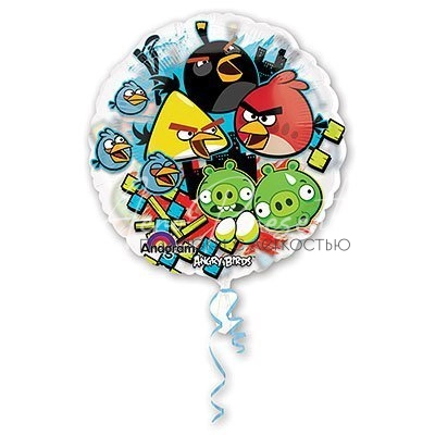 Все герои Angry Birds, фольгированный шар