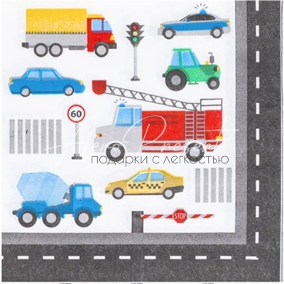 Салфетка Машинки 25см 12шт