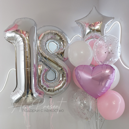 Набор шаров "Розово-серебряный сюрприз"