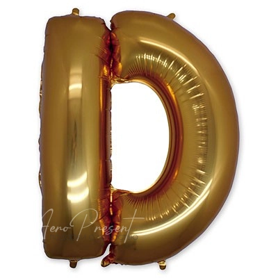 Золотая фольгированная буква "D"