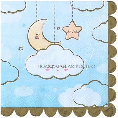 Салфетка Детские Грезы голуб 25см 6шт