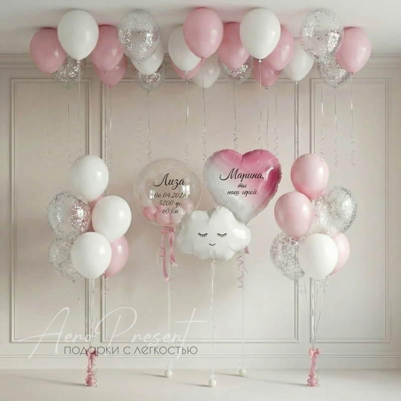 Набор воздушных шаров на выписку "Рождение принцессы"