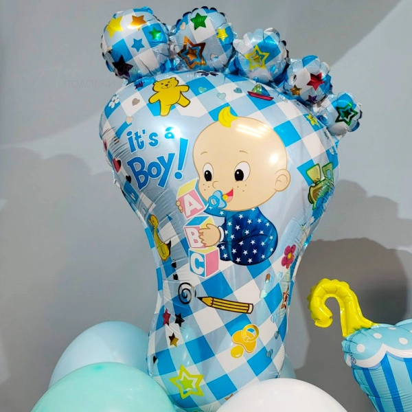 Пяточка It's a boy, фольгированный шар