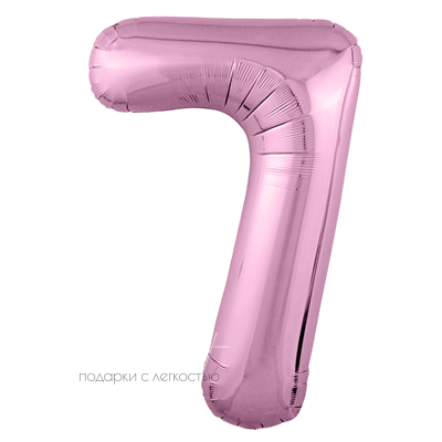 Фольгированная цифра "Металлик, фламинго", 7