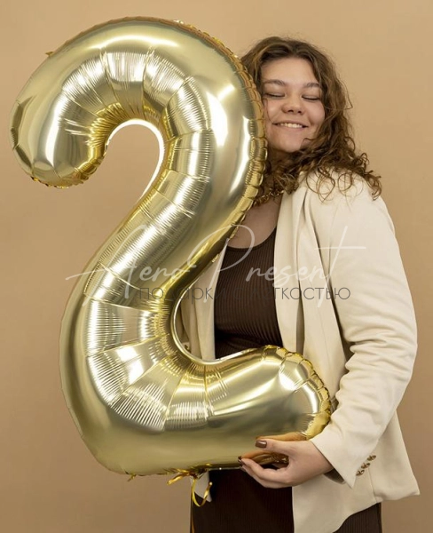 Фольгированная цифра "Светлое золото"
