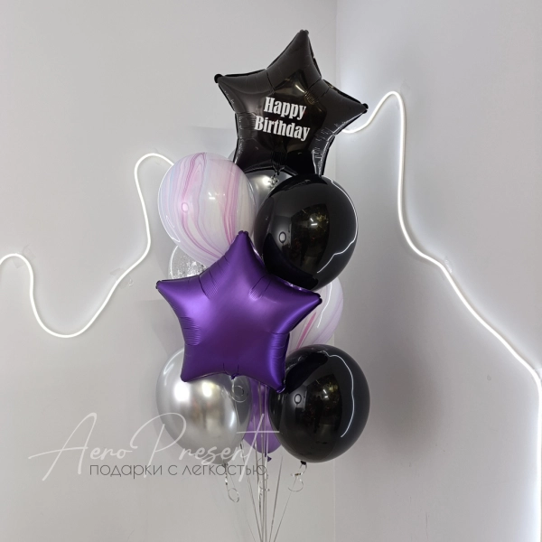 Набор "Поздравительный", черно-фиолетовый