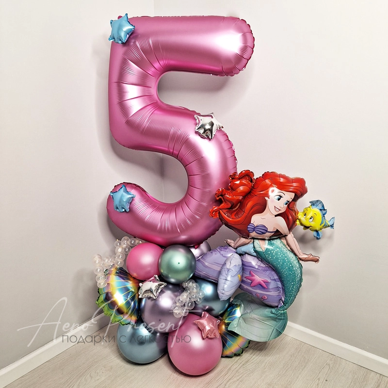 Цифра на основании в стиле "Русалочка"