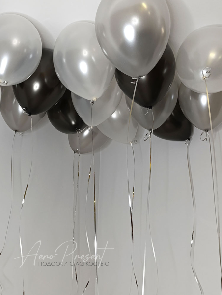 Микс шаров "Черный, Жемчуг, Серебро"