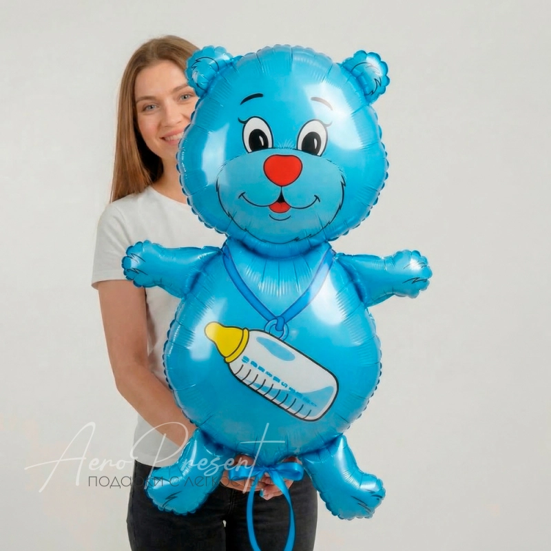 Медвежонок - мальчик, фольгированный шар