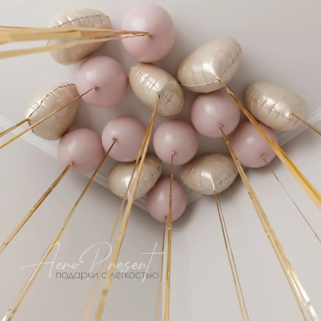 Микс из 15 воздушных шаров "Пудровый"