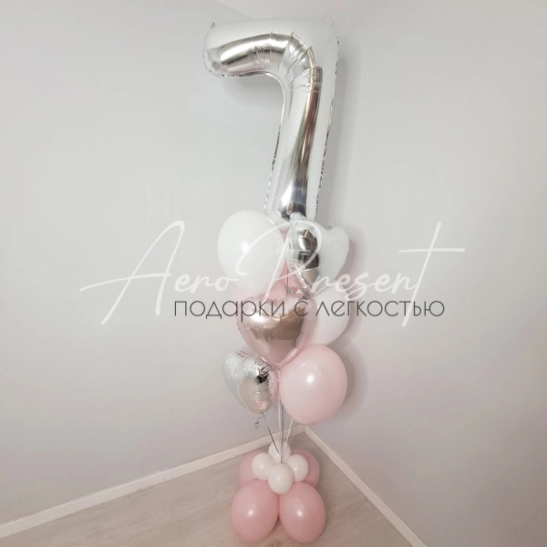 Букет "Нежность" с цифрой на выбор