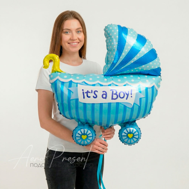 Коляска для новорожденного, фольгированный шар