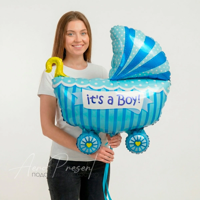 Коляска для новорожденного, фольгированный шар