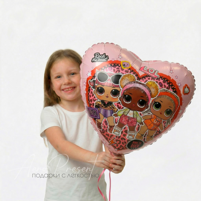 Сердце ЛОЛ, фольгированный шар