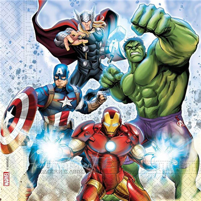 Салфетка Мстители 33см 20шт