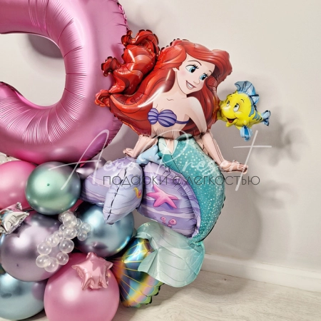 Цифра на основании в стиле "Русалочка"