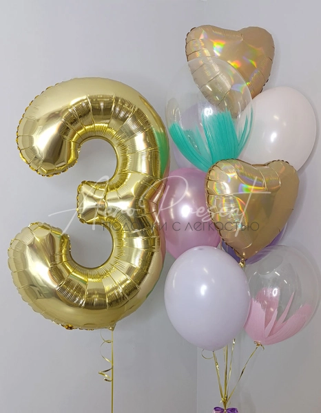 Микс шаров с цифрой "Орхидея"