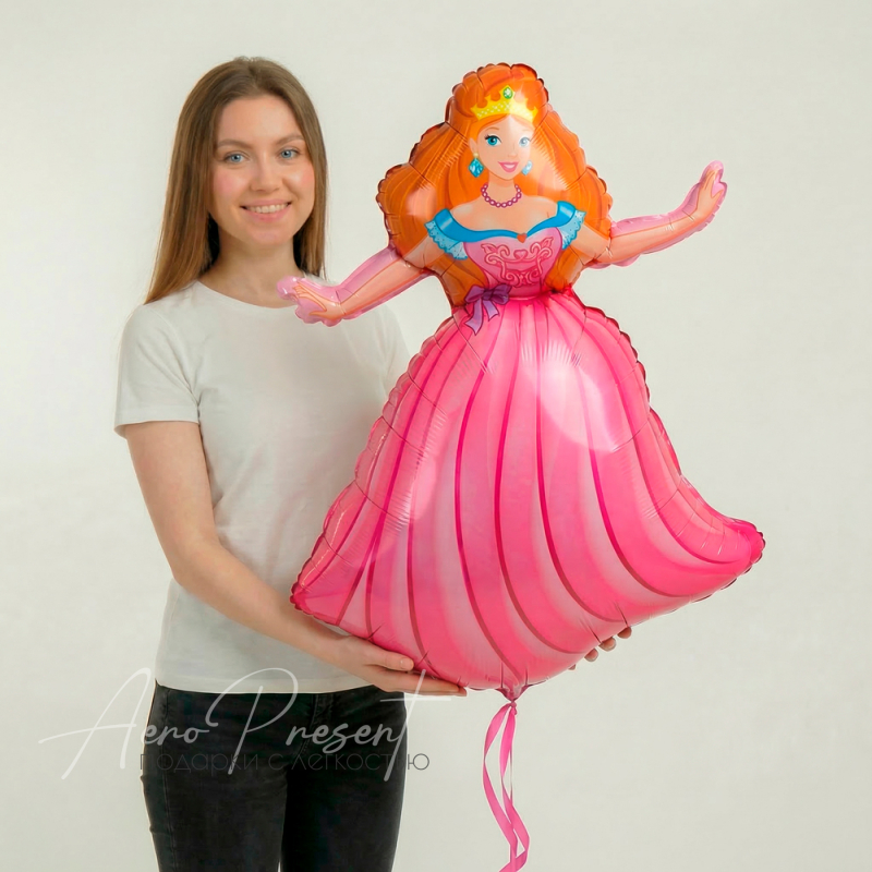 Принцесса в розовом, фольгированный шар