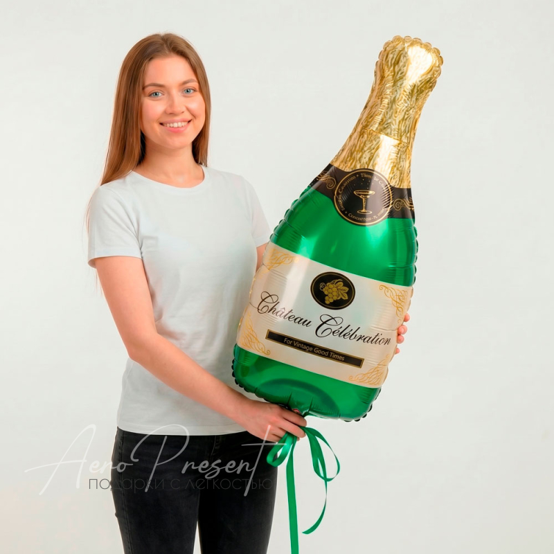 Бутылка шампанского, фольгированный шар