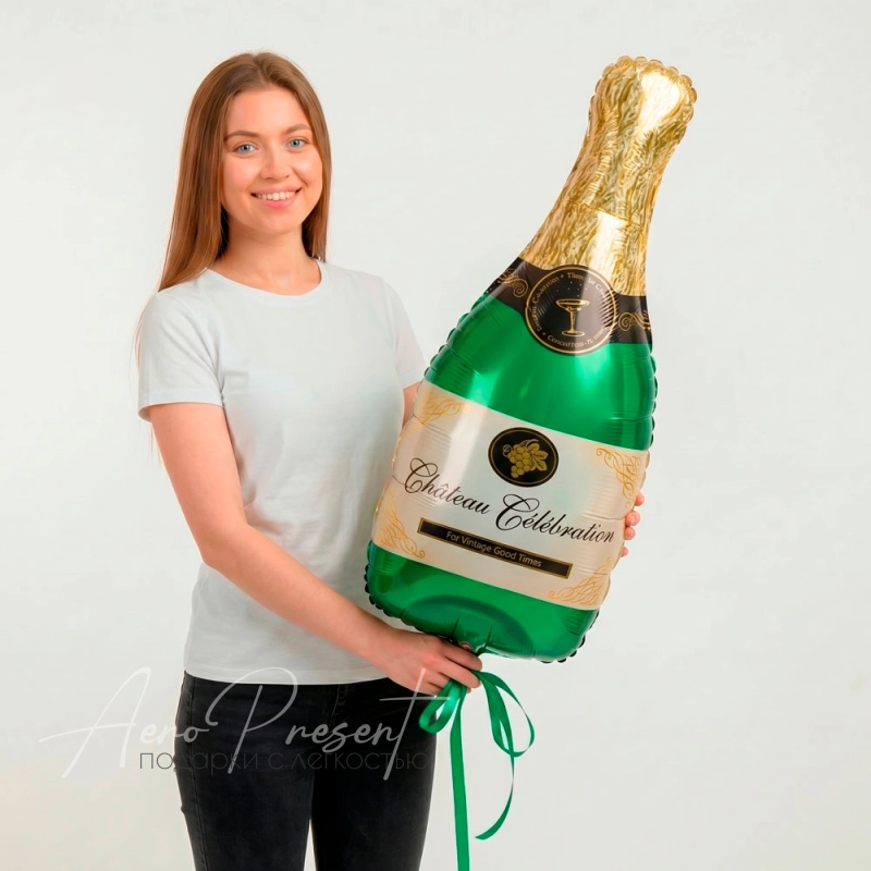 Бутылка шампанского, фольгированный шар