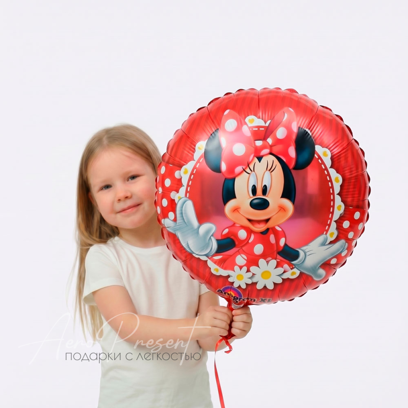 Минни Маус с бантиком, фольгированный шар
