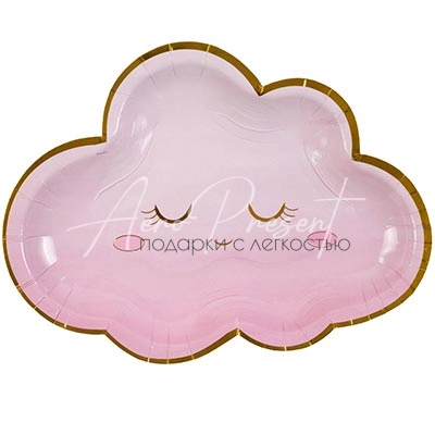 Тарелка Детские Грезы Облако розов 26см 6шт