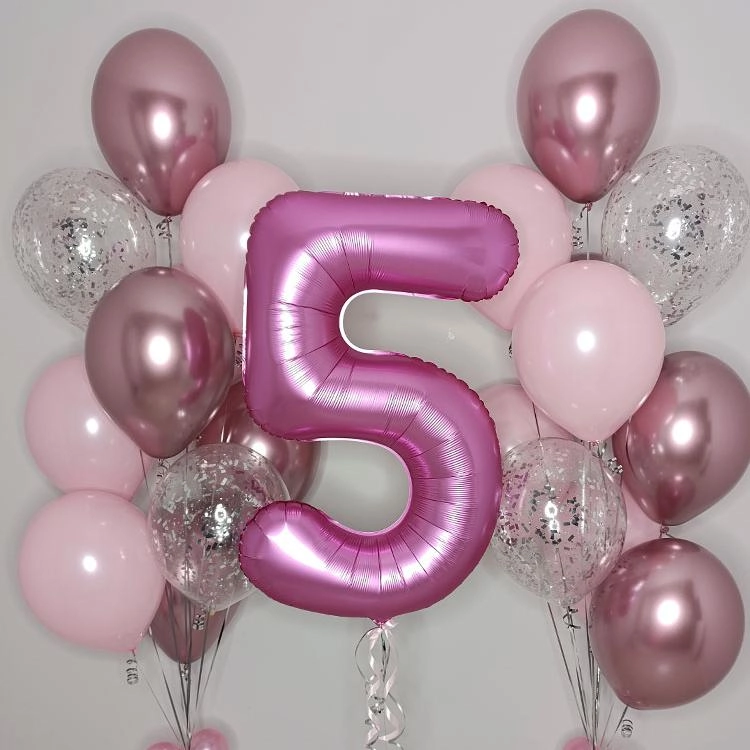 Розовый микс с блеском хрома