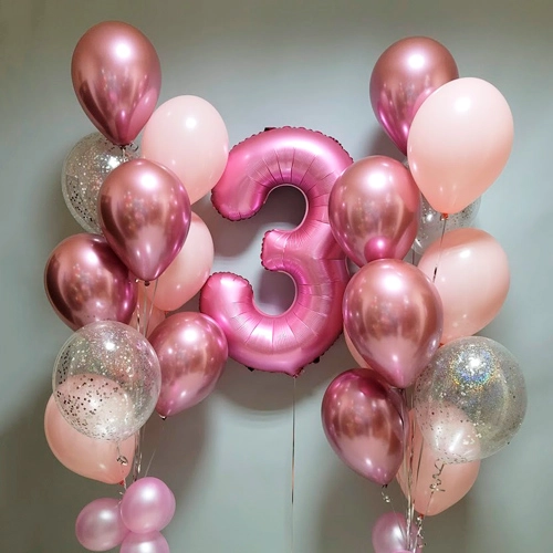 Розовый микс с блеском хрома