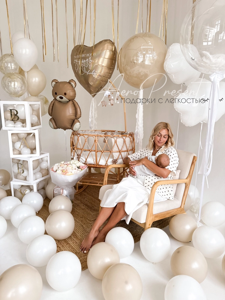 Воздушные шары для выписки из роддома